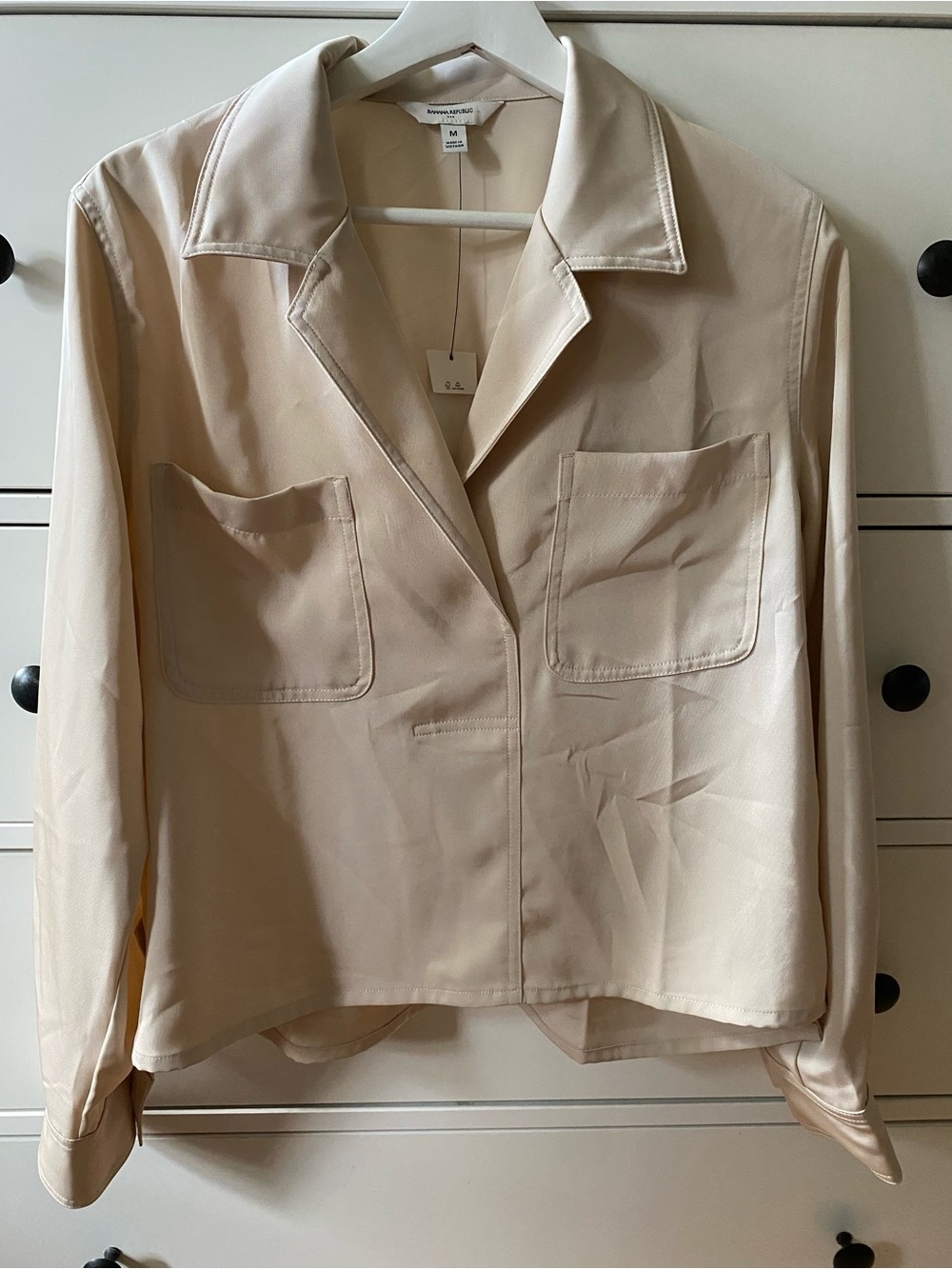 Banana Republic Cream Collared Button-Front Top